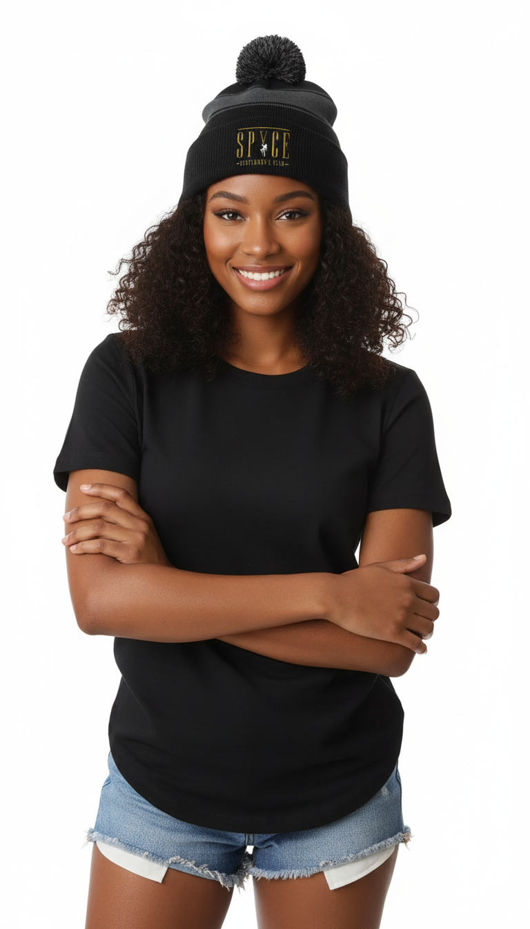 Spyce Girl Gray Pom Beanie